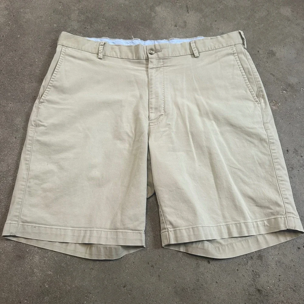 Peter Millar Shorts Men 36 Tan‎ TCU Horned Frogs Embroidered Chino Flat Front